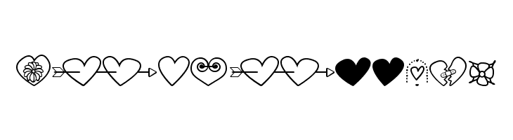 hearts and flowers for valentines  Free Fonts Download