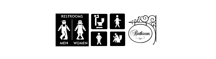 restroom signs tfb  Free Fonts Download