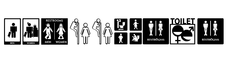 restroom signs tfb  Free Fonts Download