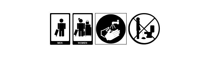 restroom signs tfb  Free Fonts Download