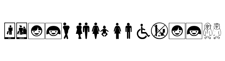 restroom signs tfb  Free Fonts Download