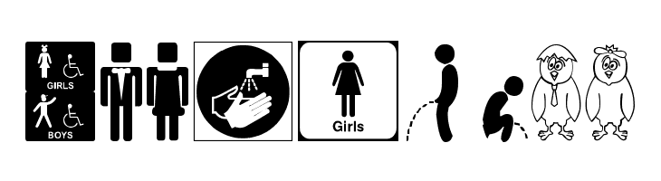 restroom signs tfb  Free Fonts Download