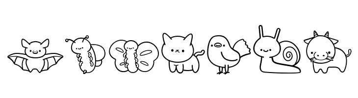 CuteAnimalsDingbat  Free Fonts Download
