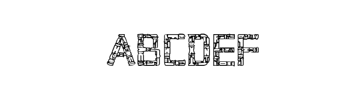 Broken Cyborg Outline Regular  Free Fonts Download