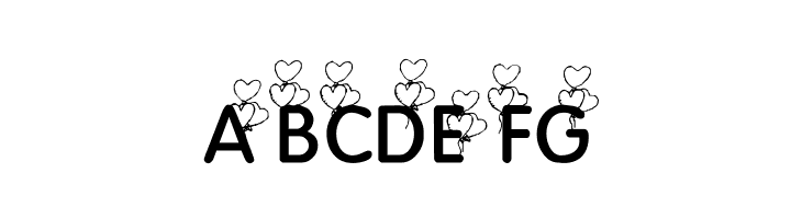 KR Heart Balloons  Free Fonts Download