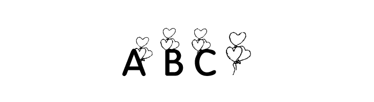 KR Heart Balloons  Free Fonts Download