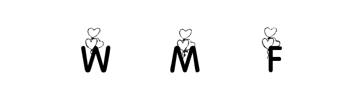 KR Heart Balloons  Free Fonts Download