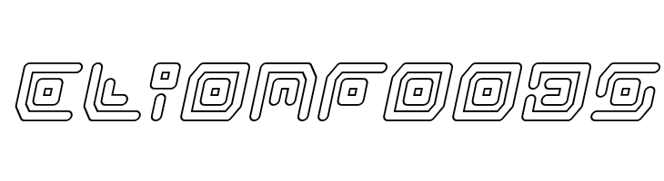 Neon Circuit Outline Italic  Free Fonts Download
