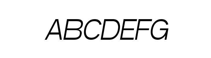 ABCDEFG SF Arborcrest Light Oblique Font