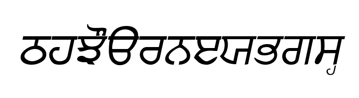Punjabi  Italic  Free Fonts Download