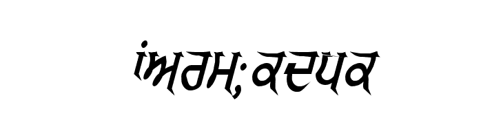 GurmukhiLys 040 Italic  Free Fonts Download