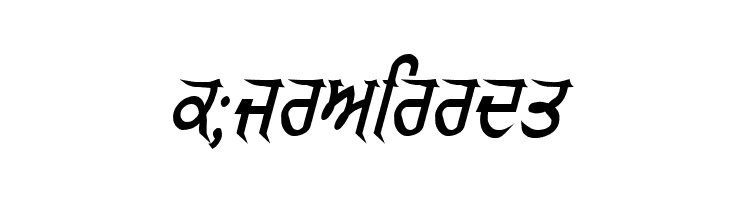 GurmukhiLys 040 Italic  Free Fonts Download