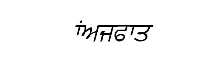 GurmukhiLys 020 Italic  Free Fonts Download