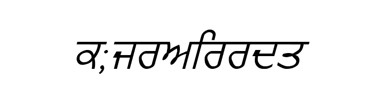 GurmukhiLys 020 Italic  Free Fonts Download