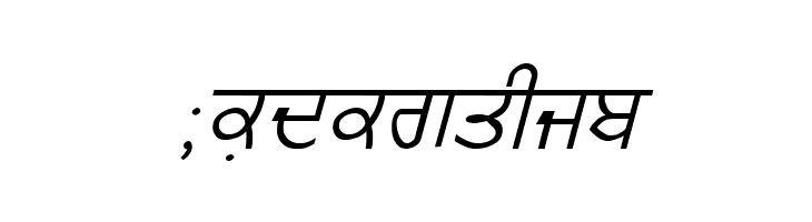 GurmukhiLys 020 Italic  Free Fonts Download