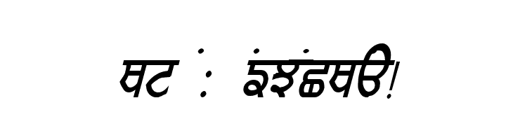 GurmukhiLys 010 Italic  Free Fonts Download