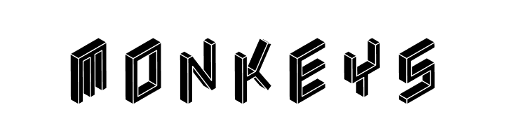 3D Isometric Black  Free Fonts Download