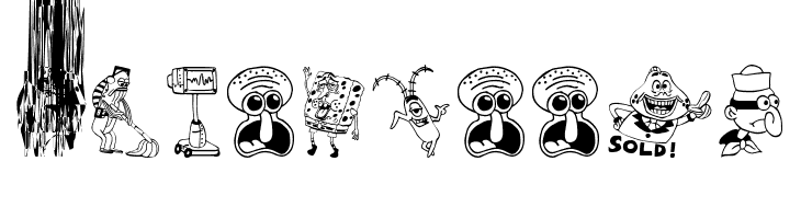 SpongeBoB Painting  Free Fonts Download
