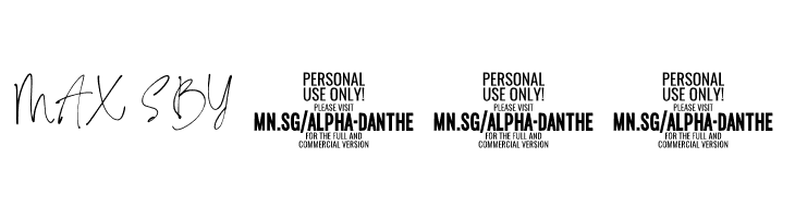 Alpha Danthe PERSONAL USE Regular  Free Fonts Download