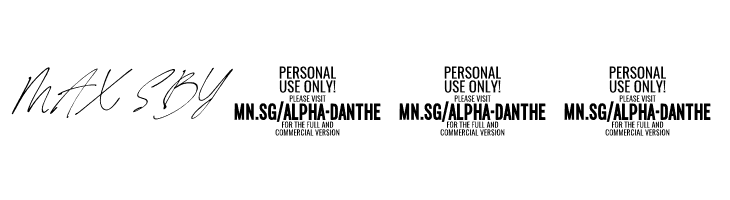Alpha Danthe PERSONAL USE Italic  Free Fonts Download