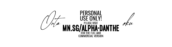 Alpha Danthe PERSONAL USE Italic  Free Fonts Download