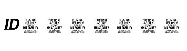 Aliey PERSONAL USE ONLY Regular Italic  Free Fonts Download