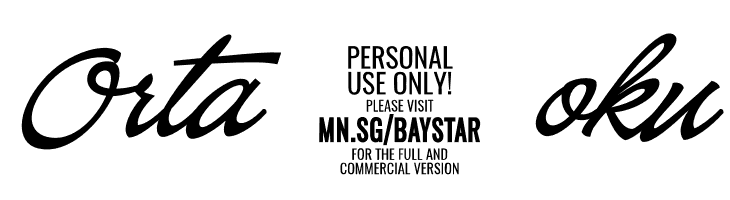 Baystar Script PERSONAL USE ONLY Medium PERSONAL USE ONLY  Free Fonts Download