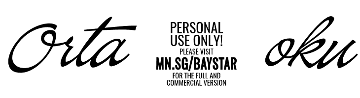 Baystar Script PERSONAL USE ONLY Light PERSONAL USE ONLY  Free Fonts Download