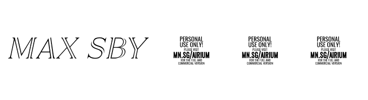 Airium Italic PERSONAL USE ONLY Regular  Free Fonts Download