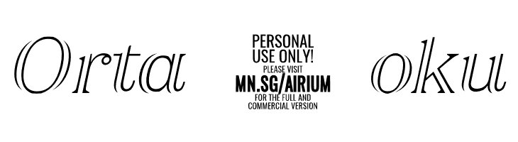 Airium Italic PERSONAL USE ONLY Regular  Free Fonts Download