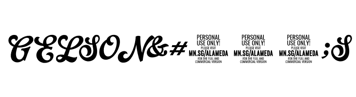 Alameda Script PERSONAL USE Regular  Free Fonts Download