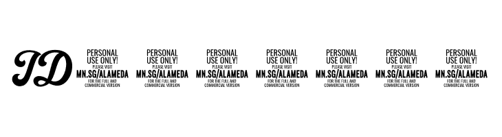 Alameda Script PERSONAL USE Regular  Free Fonts Download