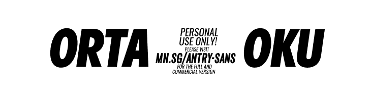 Antry Sans PERSONAL USE ONLY Italic  Free Fonts Download