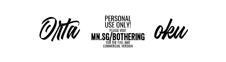 Bothering Script PERSONAL USE Regular  Free Fonts Download