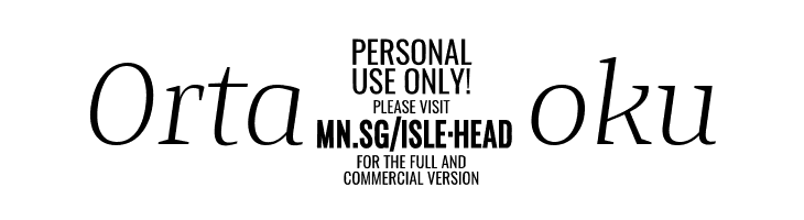 Isle Headline PERSONAL USE Light Italic  Free Fonts Download