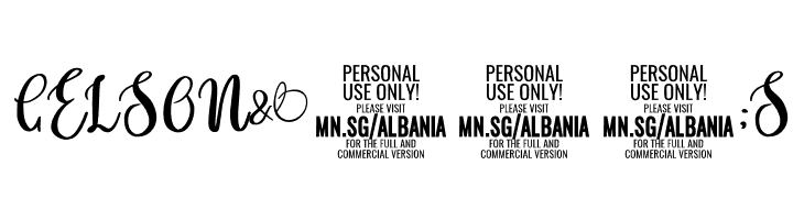 Albania PERSONAL USE ONLY Regular  Free Fonts Download