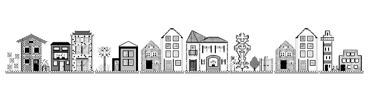 Houses Three Regular  Free Fonts Download