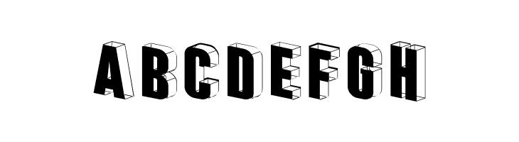 ABCDEFGH Threedimensional Font