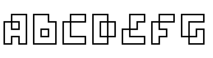 four pixel caps outline  Free Fonts Download