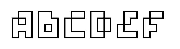 four pixel caps outline  Free Fonts Download