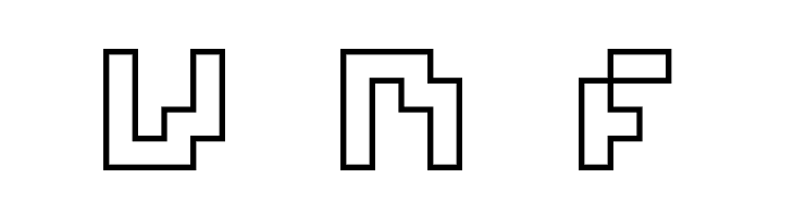 four pixel caps outline  Free Fonts Download