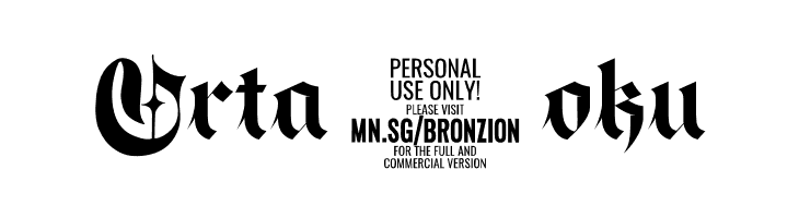 Bronzion Black PERSONAL USE Regular  Free Fonts Download