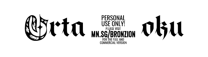 Bronzion Deco PERSONAL USE Regular  Free Fonts Download