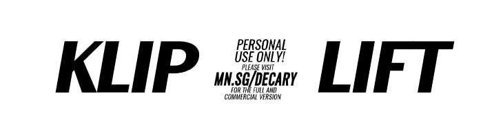 Decary Sans BoldIt PERSONAL USE Regular  Free Fonts Download