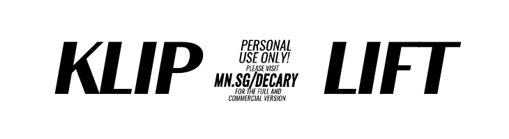 Decary Sans It PERSONAL USE Regular  Free Fonts Download