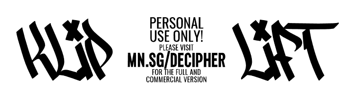 Decipher PERSONAL USE Regular  Free Fonts Download
