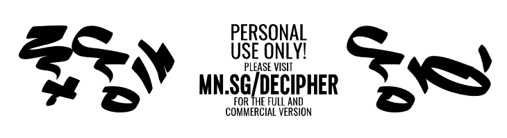 Decipher Symbols PERSONAL USE Regular  Free Fonts Download