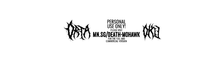 Death Mohawk PERSONAL USE Regular  Free Fonts Download