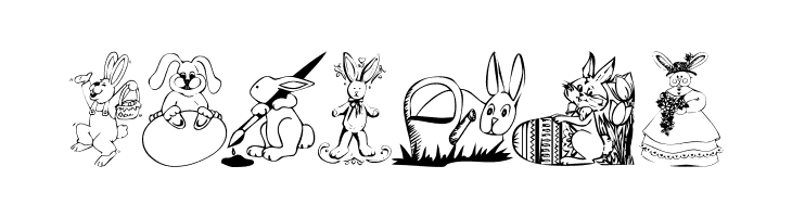 KR Easter Bunnies  Free Fonts Download