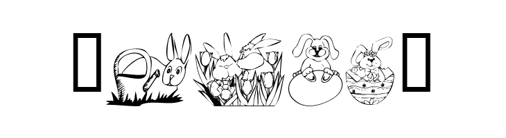 KR Easter Bunnies  Free Fonts Download